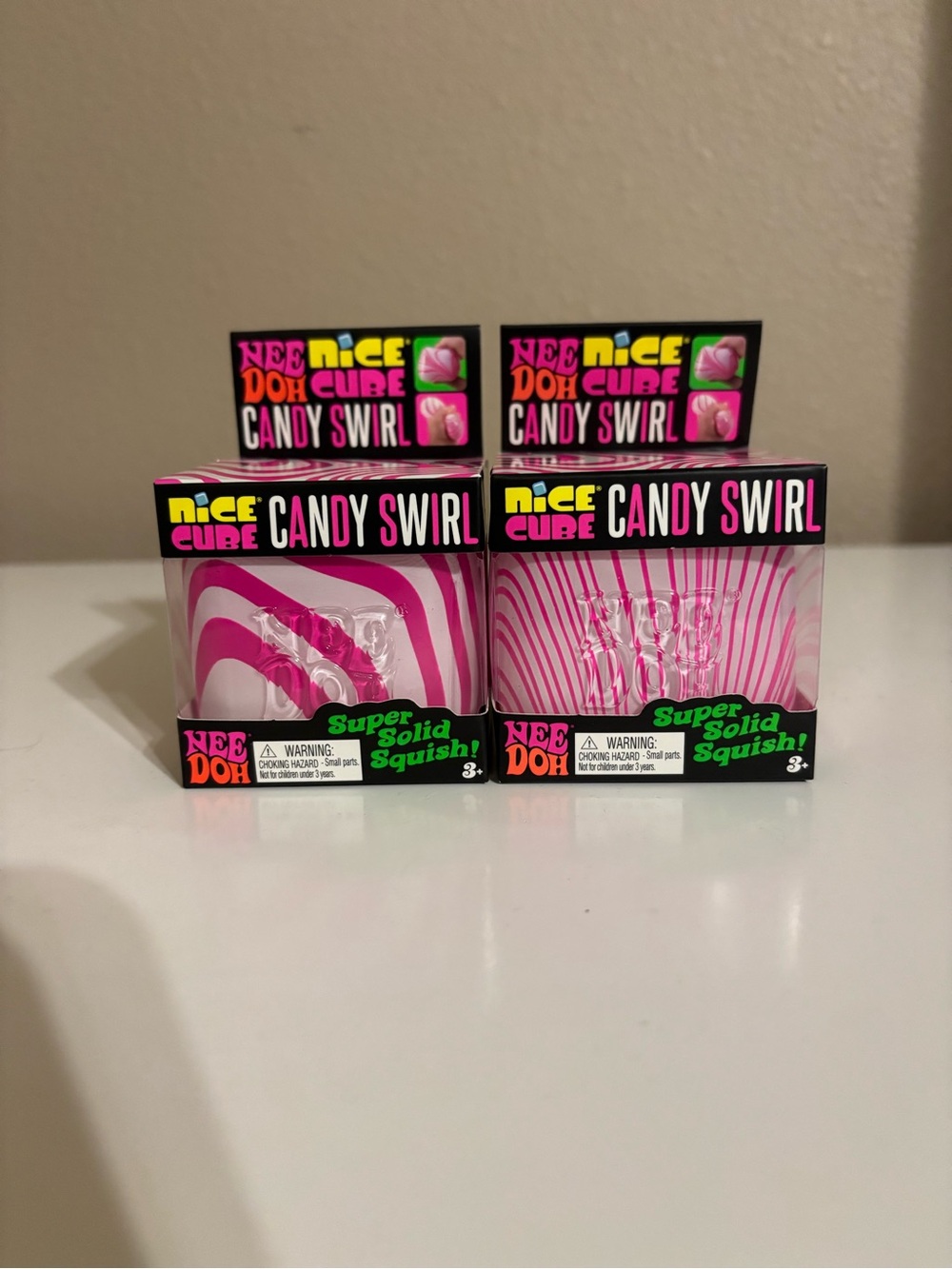 2 NeeDoh Candy Swirl Squishy Cubes - 2 pack SUPER RARE